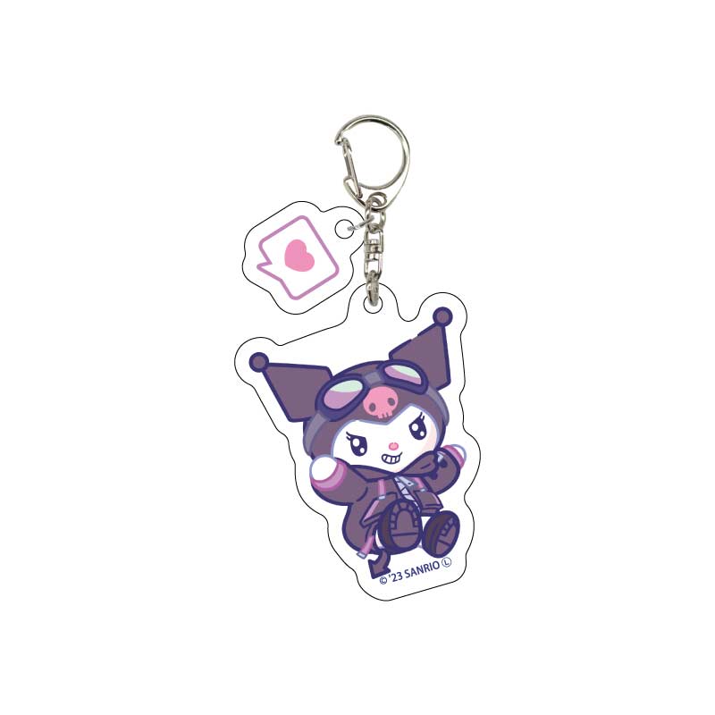 Acrylic Key Chain with Parts Sanrio Characters 02 Kuromi (Original Illustration)