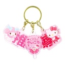 (PO) Sanrio Characters Sukipi 3 Charm Key Chain Pink & Red