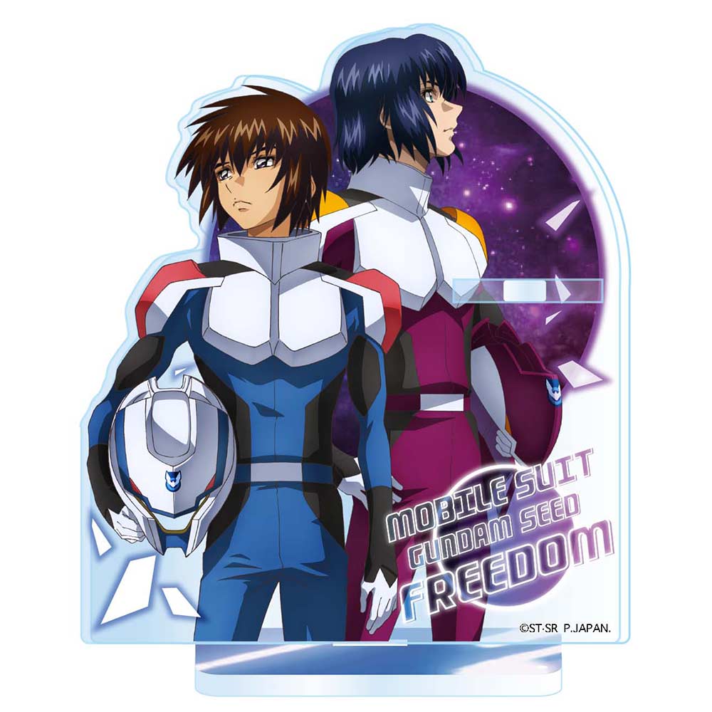 (PO) Gundam SEED Freedom Acrylic Pen Stand Kira & Athrun