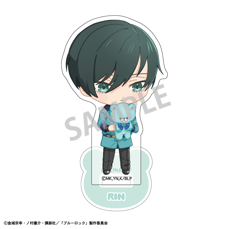 (PO) Blue Lock Mini Acrylic Stand Itoshi Rin Teddy Bear Original Illustration