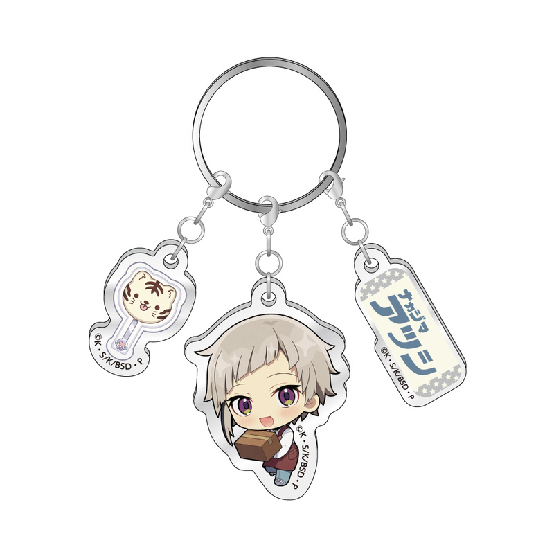 (PO) Bungo Stray Dogs Triple Acrylic Key Chain Bungo Dagashi Shop Ver. Nakajima Atsushi