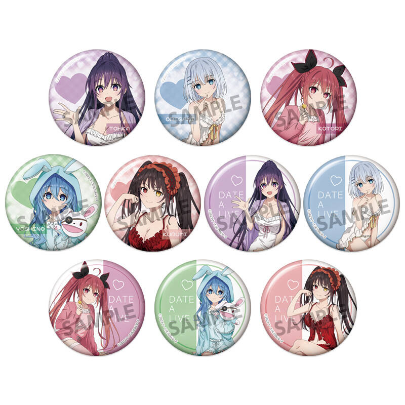 (PO) Date A Live V Original Illustration Trading Can Badge Nightwear Ver.