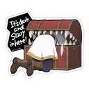 Frieren: Beyond Journey's End Frieren Getting Eaten by Mimic Outdoors Sticker