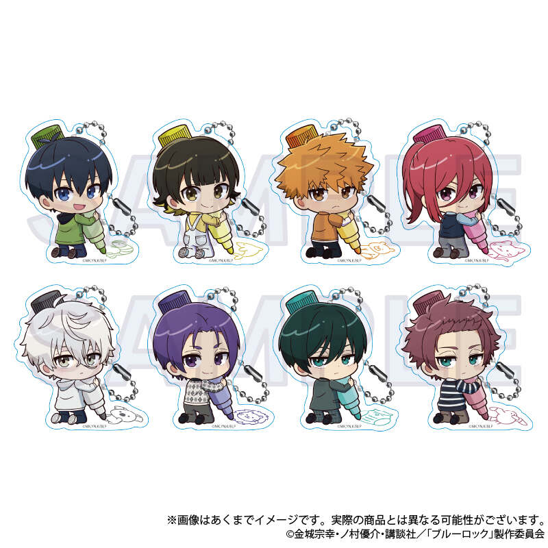 (PO) Blue Lock Trading Mini Character Acrylic Key Chain Oekakiccho Ver. [BOX]