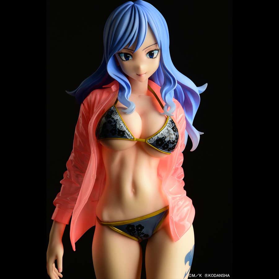 (PO) Fairy Tail - Juvia Lockser Gravure Style Black Bikini!! Wet See-through Shirt SP