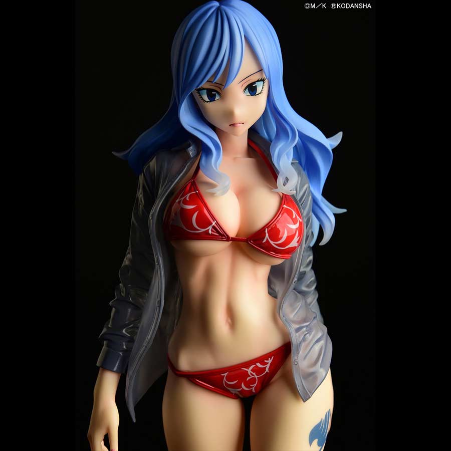 (PO) Fairy Tail - Juvia Lockser Gravure Style Red Bikini!! Wet See-through Shirt SP