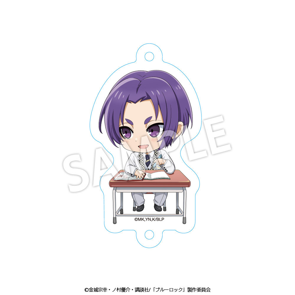 (PO) Blue Lock Acrylic Key Chain Mini Character School Uniform Ver. Mikage Reo