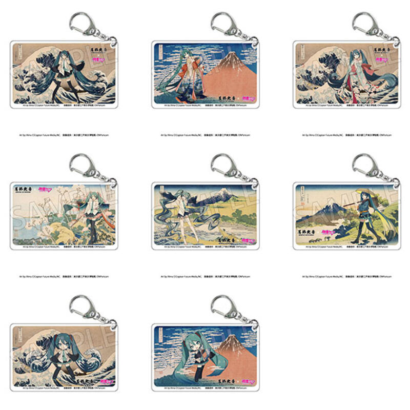 (PO) Hokusai Katsushika x Hatsune Miku Clear Acrylic Key Chain [BOX]