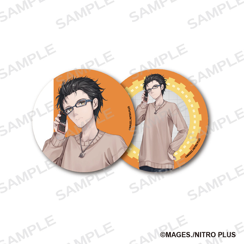 (PO) STEINS;GATE 76mm Can Badge 2 Set Original Illustration Okabe Rintaro