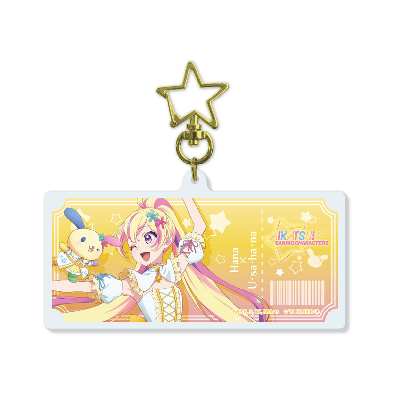 (PO) Deka Acrylic Key Chain with Star-shaped Swivel Snap Hook Aikatsu! Series x Sanrio Characters 07 Hana x Usahana (Life-Size Illustration)