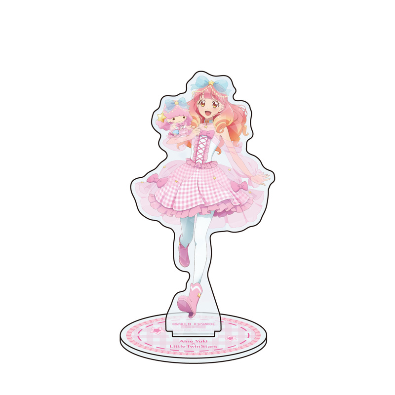 (PO) Hologram Acrylic Stand Aikatsu! Series x Sanrio Characters 04 Yuki Aine x Little Twin Stars (Life-Size Illustration)