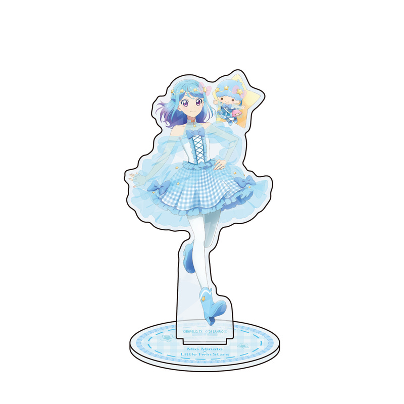 (PO) Hologram Acrylic Stand Aikatsu! Series x Sanrio Characters 05 Minato Mio x Little Twin Stars (Life-Size Illustration)