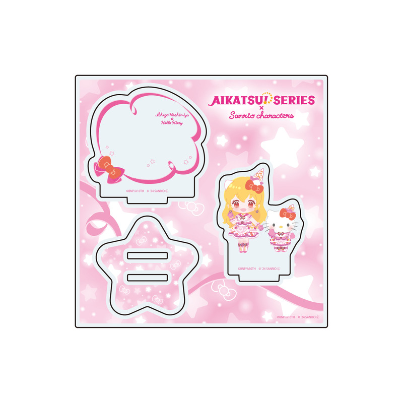 (PO) Acrylic Stand Plate Aikatsu! Series x Sanrio Characters 01 Hoshimiya Ichigo x Hello Kitty (Mini Character Illustration)