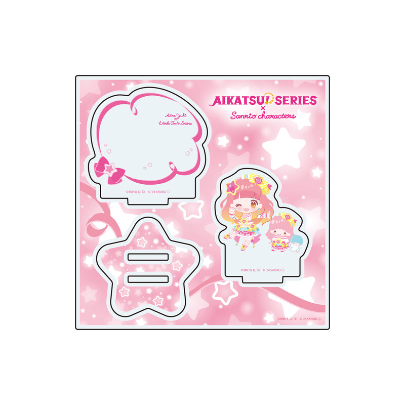 (PO) Acrylic Stand Plate Aikatsu! Series x Sanrio Characters 04 Yuki Aine x Little Twin Stars (Mini Character Illustration)