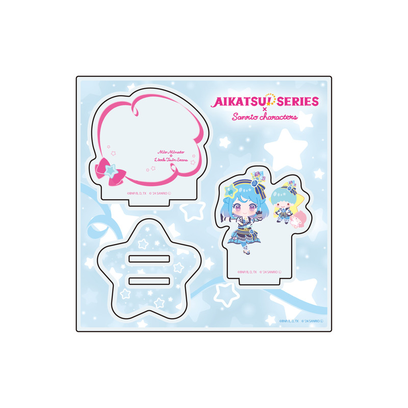(PO) Acrylic Stand Plate Aikatsu! Series x Sanrio Characters 05 Minato Mio x Little Twin Stars (Mini Character Illustration)