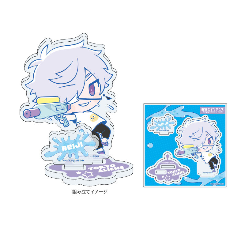 Acrylic Stand Plate Tokyo Aliens Design Produced by Sanrio 03 Amamiya Reiji (Mini Character Illustration)