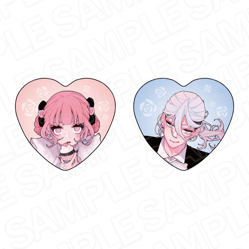Fall in Love, You False Angels Hologram Heart Can Badge Set Valentine Ver.