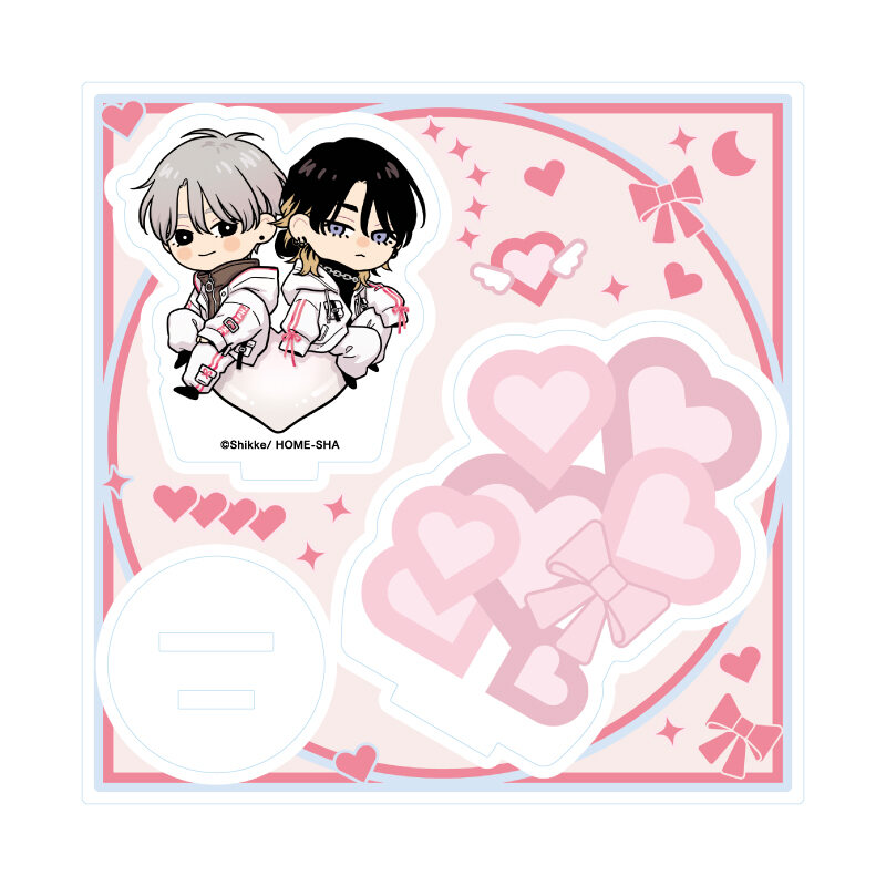 Acrylic Stand Plate .Bloom & -mellow kiss- 03 Pink Heart Jam beat (Official Illustration)