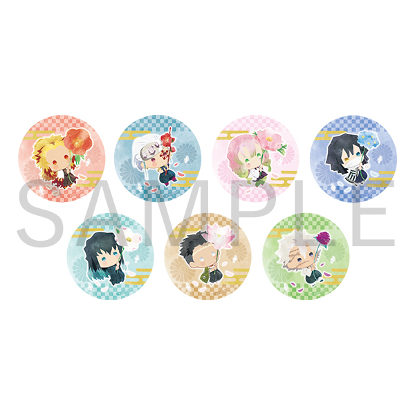 Demon Slayer: Kimetsu no Yaiba Yurafuwa Can Badge Flower ver vol.2 (Aniplex+) [BOX]