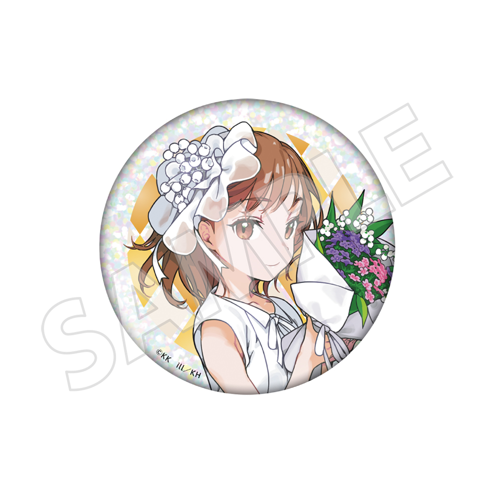 A Certain Magical Index 20th Anniversary Hologram Big Can Badge Misaka Mikoto Ver. White Dress
