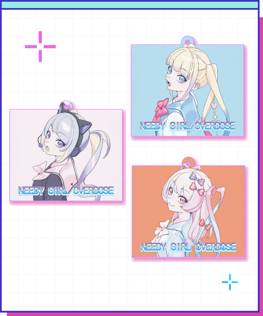 (NG) Needy Streamer Overload - Super Ten-Chan Three-Face Acrylic Keychain ver.1