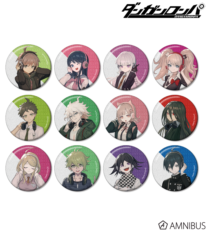 Danganronpa Series lack Illustration Headphones ver. Trading Glitter Tin Badge [BOX]