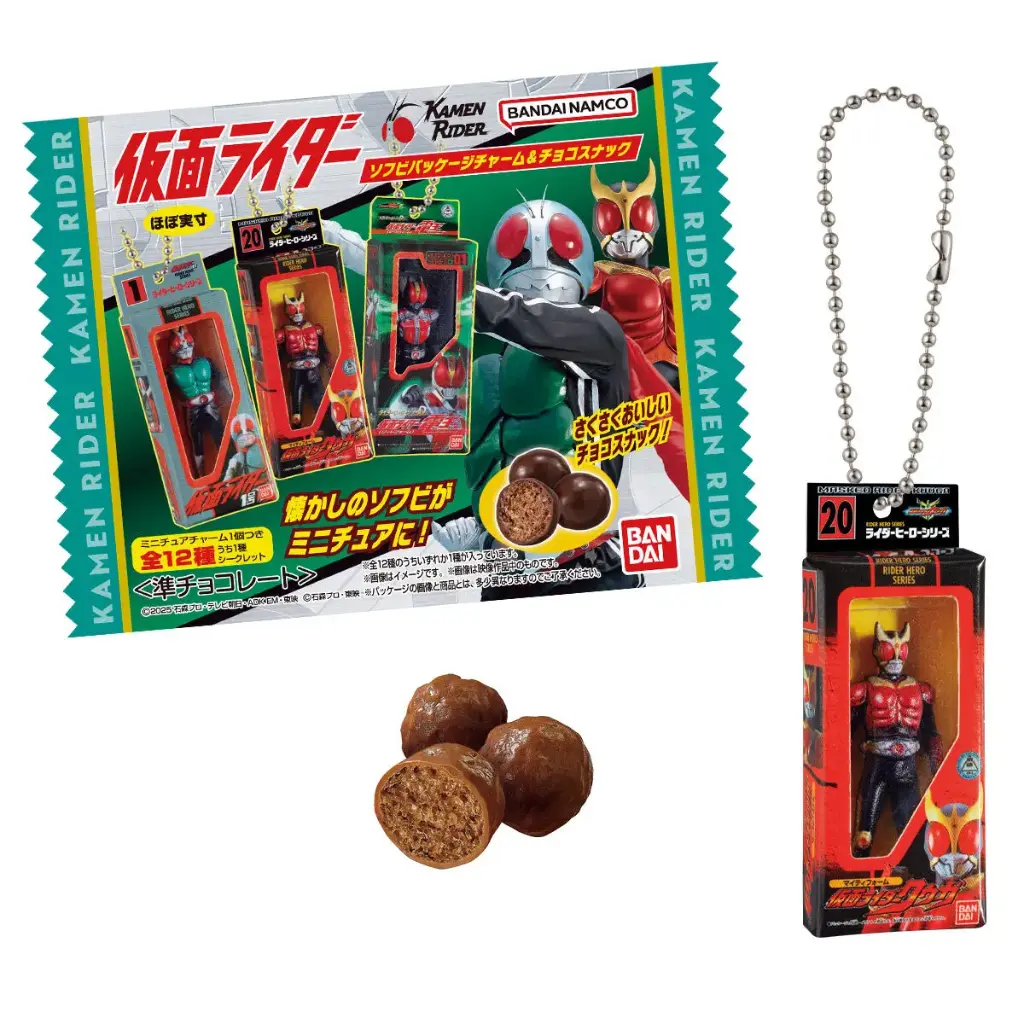 Kamen Rider Soft Vinyl Package Charm with Choco Snack [BOX]