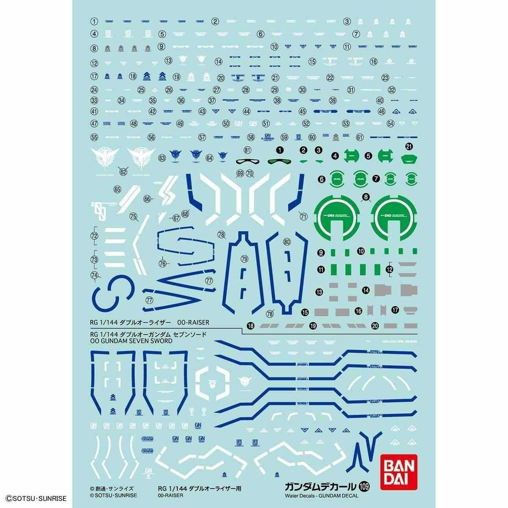 Gundam Decal No.109 RG 1/144 00-Raiser