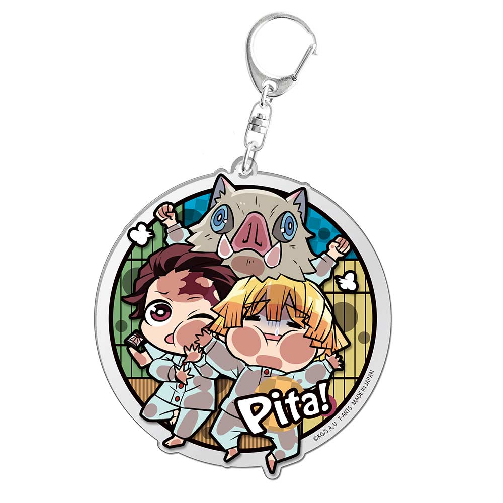 Pita! Defome Demon Slayer: Kimetsu no Yaiba Acrylic Key Chain ?Plus Tanjiro & Zenitsu & Inosuke