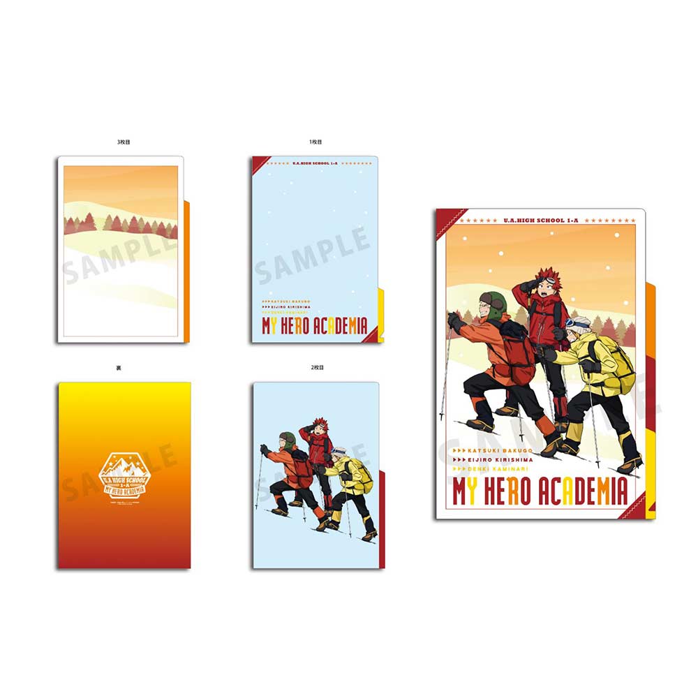 (PO) My Hero Academia Snowy Mountain Climbing 3 Pockets Clear File Bakugo Katsuki & Kirishima Eijiro & Kaminari Denki